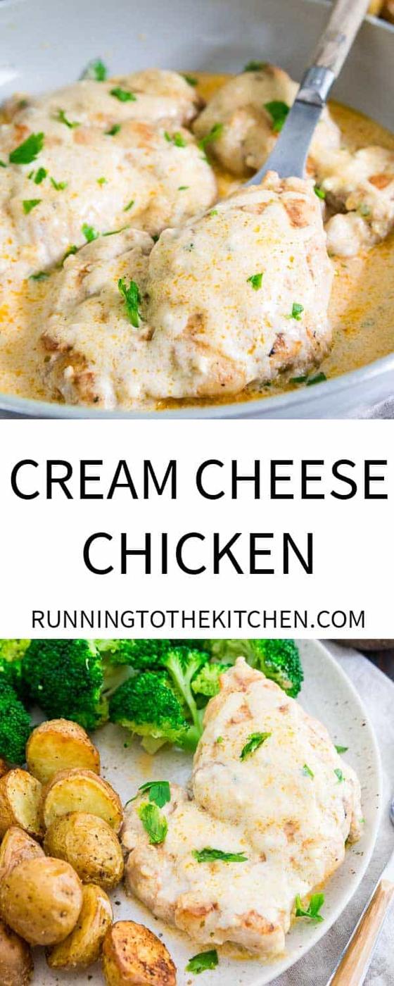 Try this simple cream cheese sauce for chicken in this 20 minute dinner.