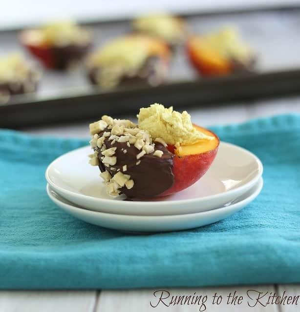 Chocolate Dipped Stuffed Peaches