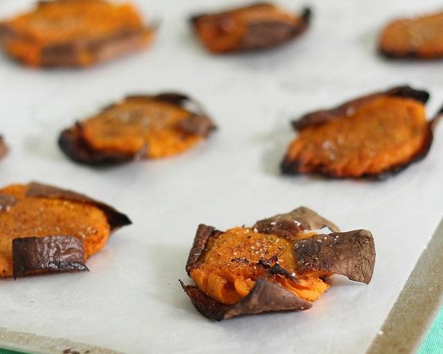 roasted smashed sweet potatoes