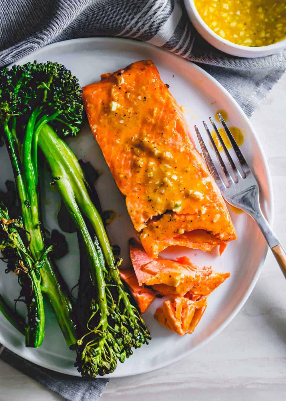 Maple Mustard Air Fryer Frozen Salmon