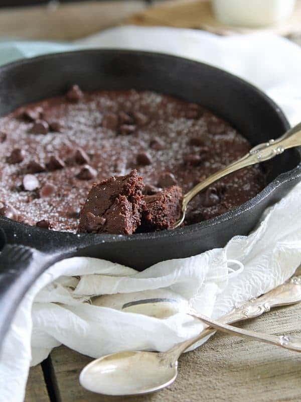 Fudgy Paleo Skillet Brownie