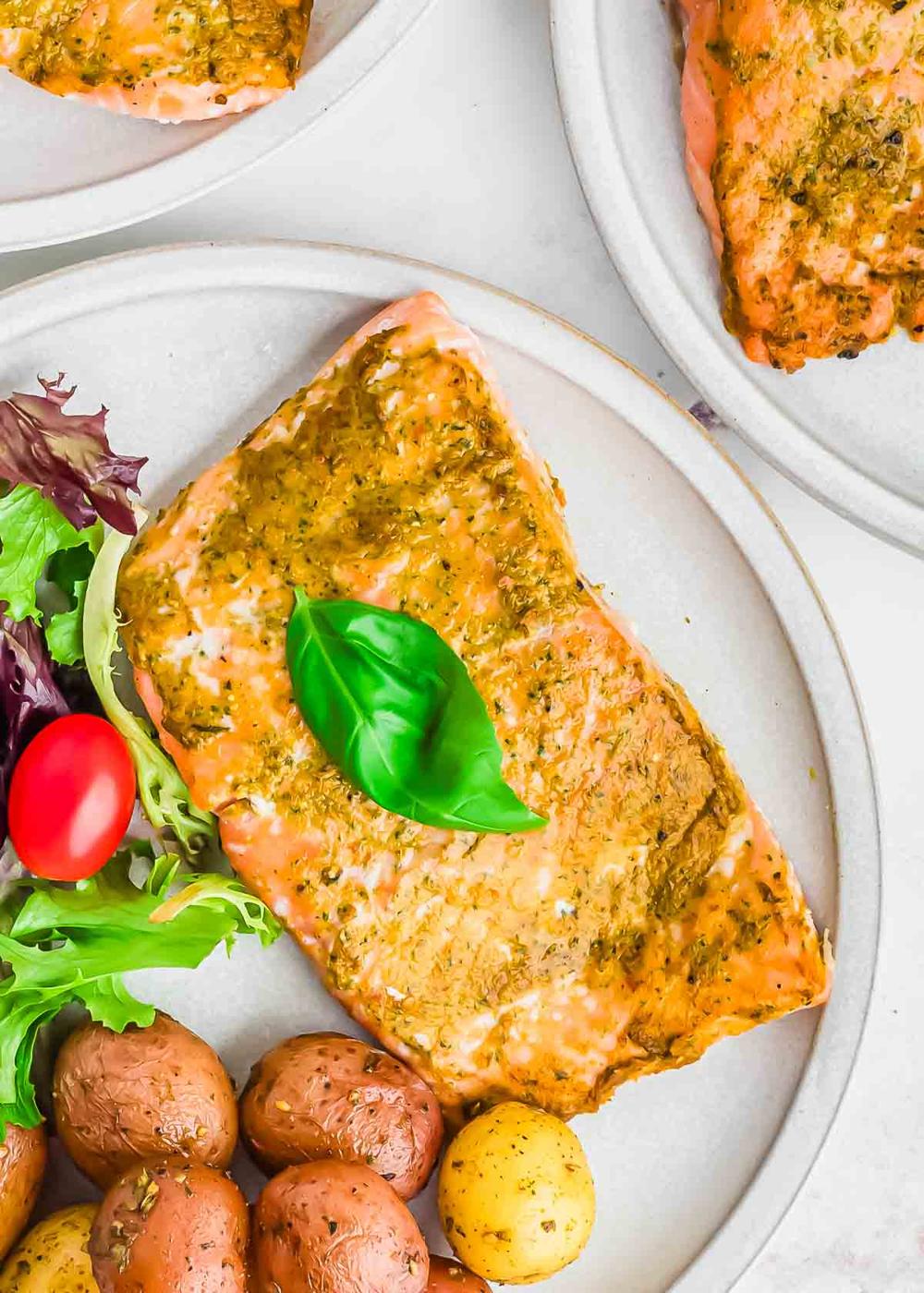 Easy Baked Pesto Salmon