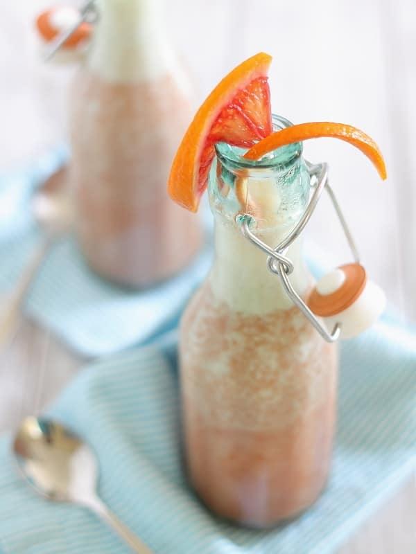This ginger blood orange smoothie is half soda andhalf smoothie!