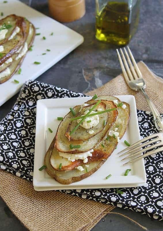 Goat Cheese and Chive Potato Stacks