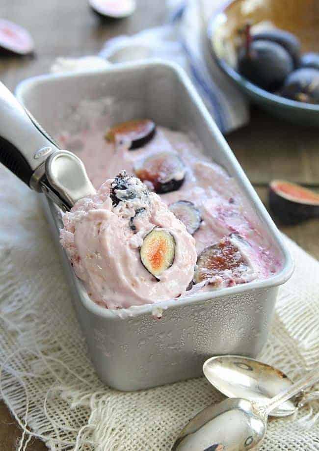 Goat Cheese Frozen Yogurt with Honey Roasted Figs