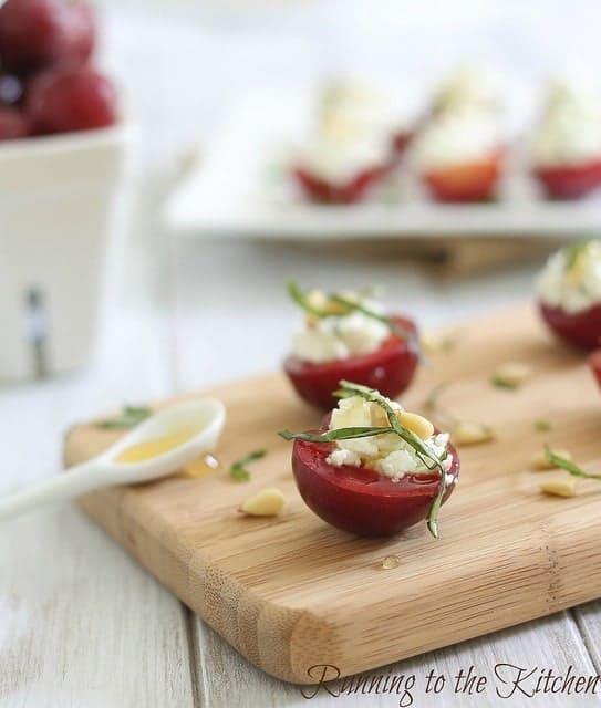 Goat Cheese Honey Stuffed Plums