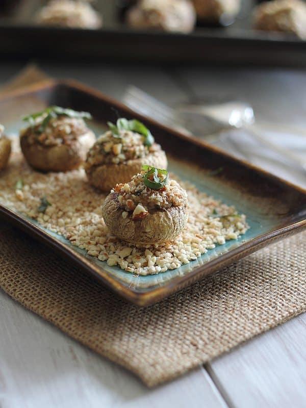 goat cheese stuffed mushrooms with prosciutto