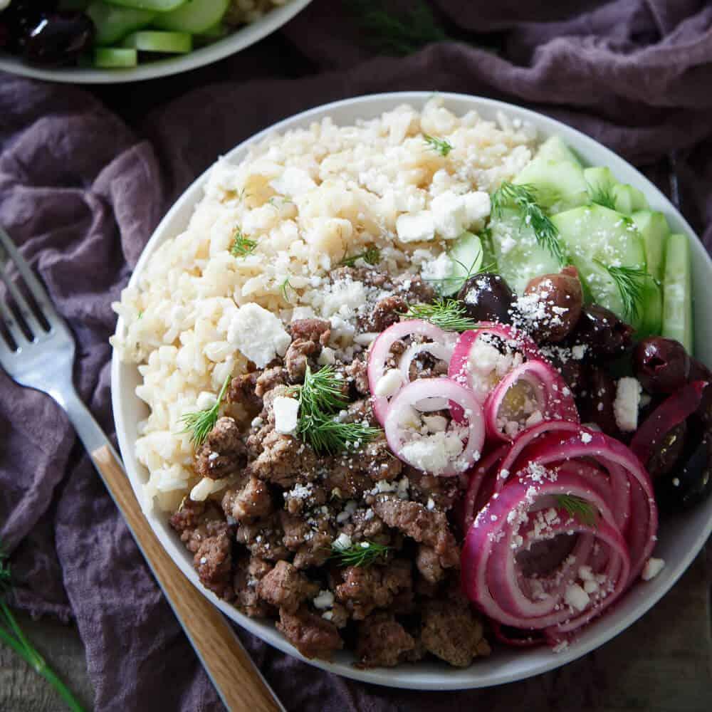 Greek Brown Rice Bowls