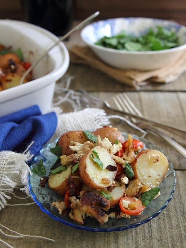 Greek salad potato casserole