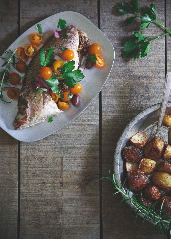 Greek Stuffed Red Snapper