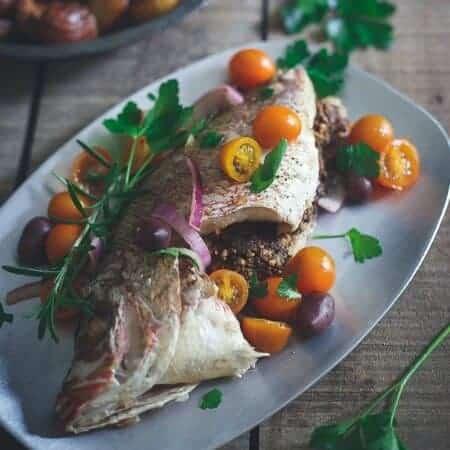 Greek Stuffed Whole Red Snapper