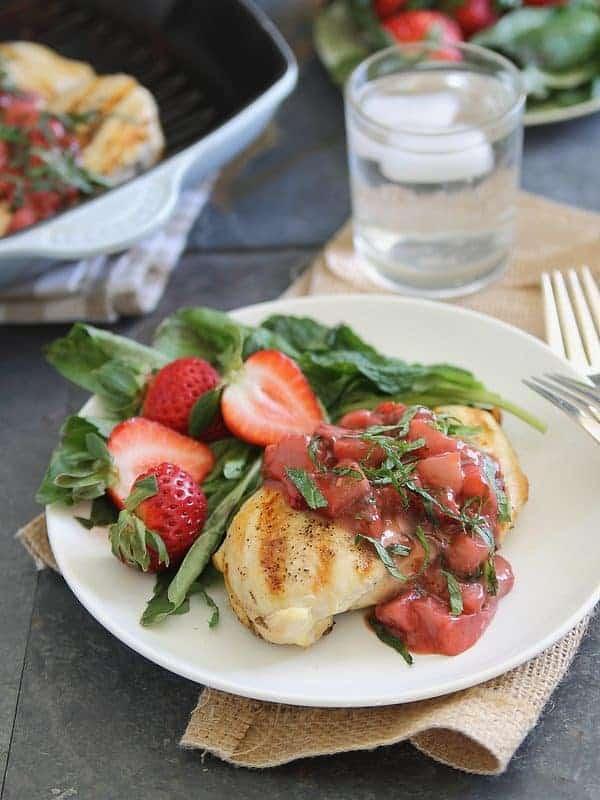 Grilled Chicken with Strawberry Basil Sauce