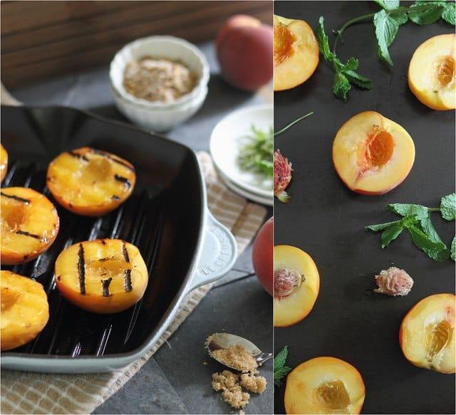 Grilled peaches