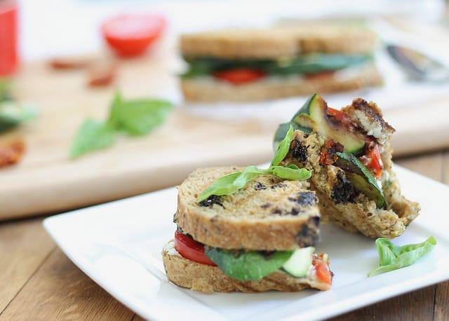 Grilled zucchini pesto panini