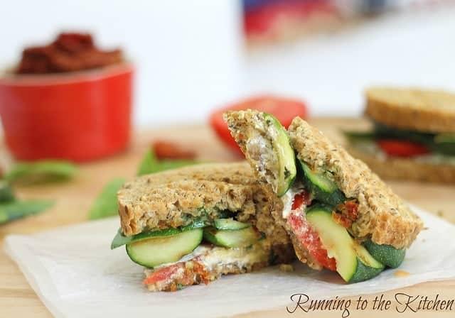 Grilled Zucchini Goat Cheese Pesto Panini