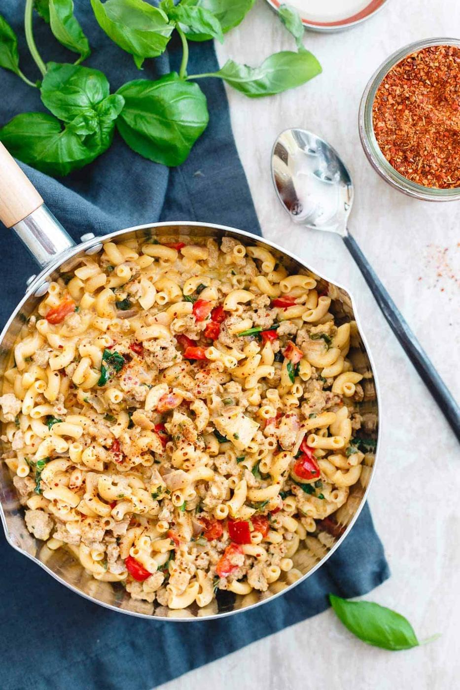 Turkey Skillet Mac and Cheese