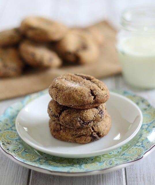 These molasses gingerbread cookies with chocolate chunks will become a holiday favorite. Soft, chewy and a bit healthier than the classic!