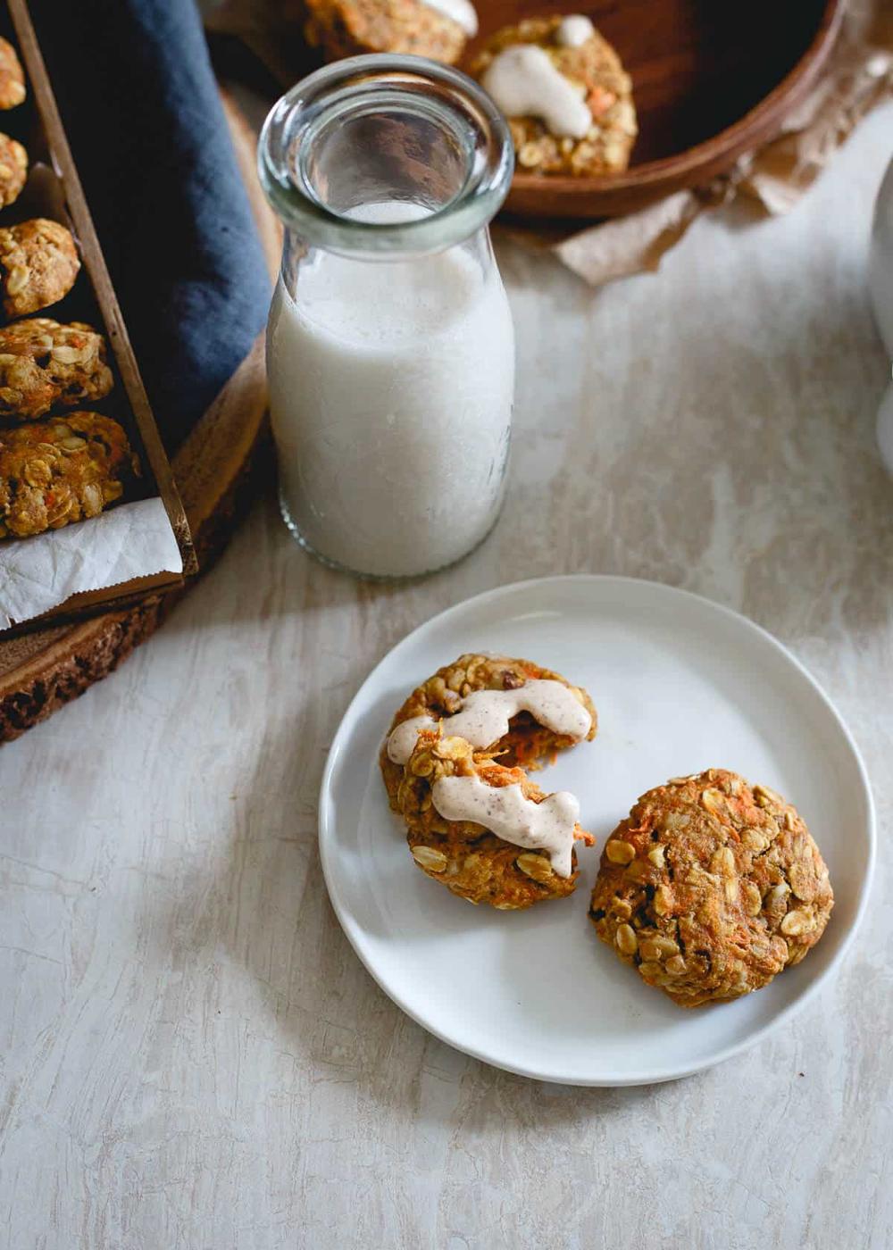 These healthy carrot cake cookies have no butter, no added sugar and are chock full of healthy wholesome ingredients.