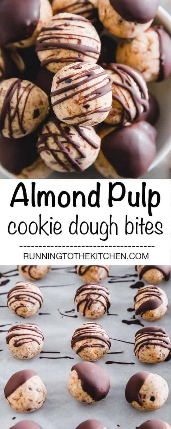 Vegan, gluten-free, dairy-free healthy cookie dough bites drizzled in chocolate are the ultimate treat!