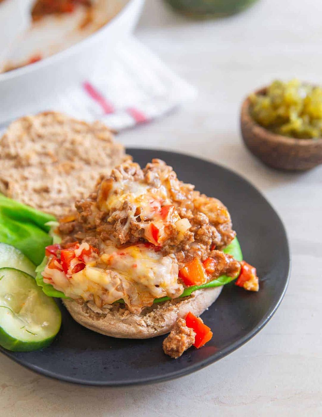 Sloppy joes get a healthier makeover with lean ground beef and low sugar ketchup and BBQ sauce.