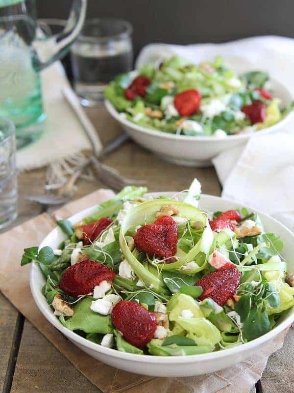Honey Roasted Strawberry Feta Salad