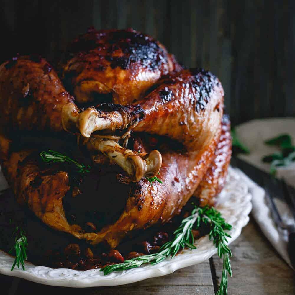 Tart Cherry Cranberry Glazed Turkey