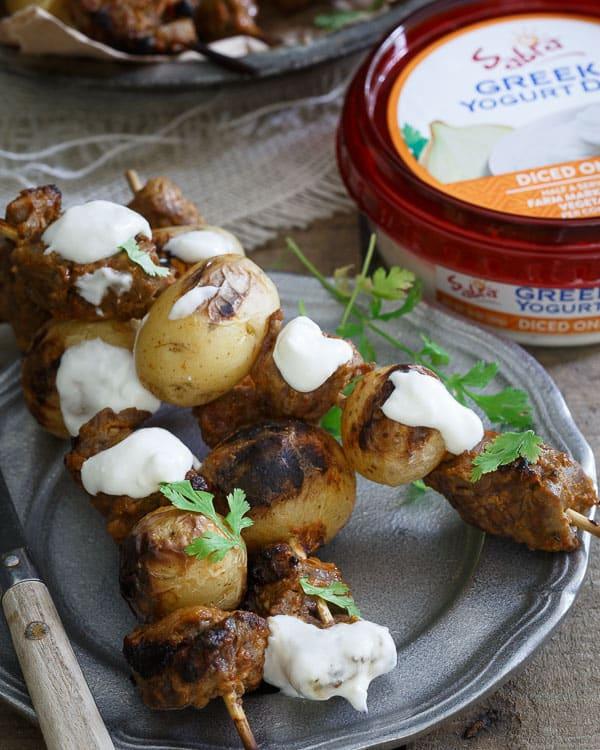 Indian yogurt marinated steak kabobs