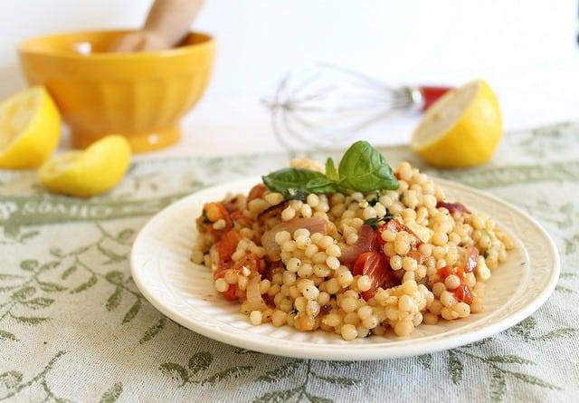Israeli couscous greek salad2