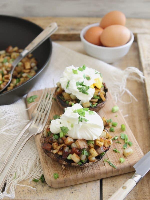 Jalapeno cilantro hash stuffed portobello mushrooms