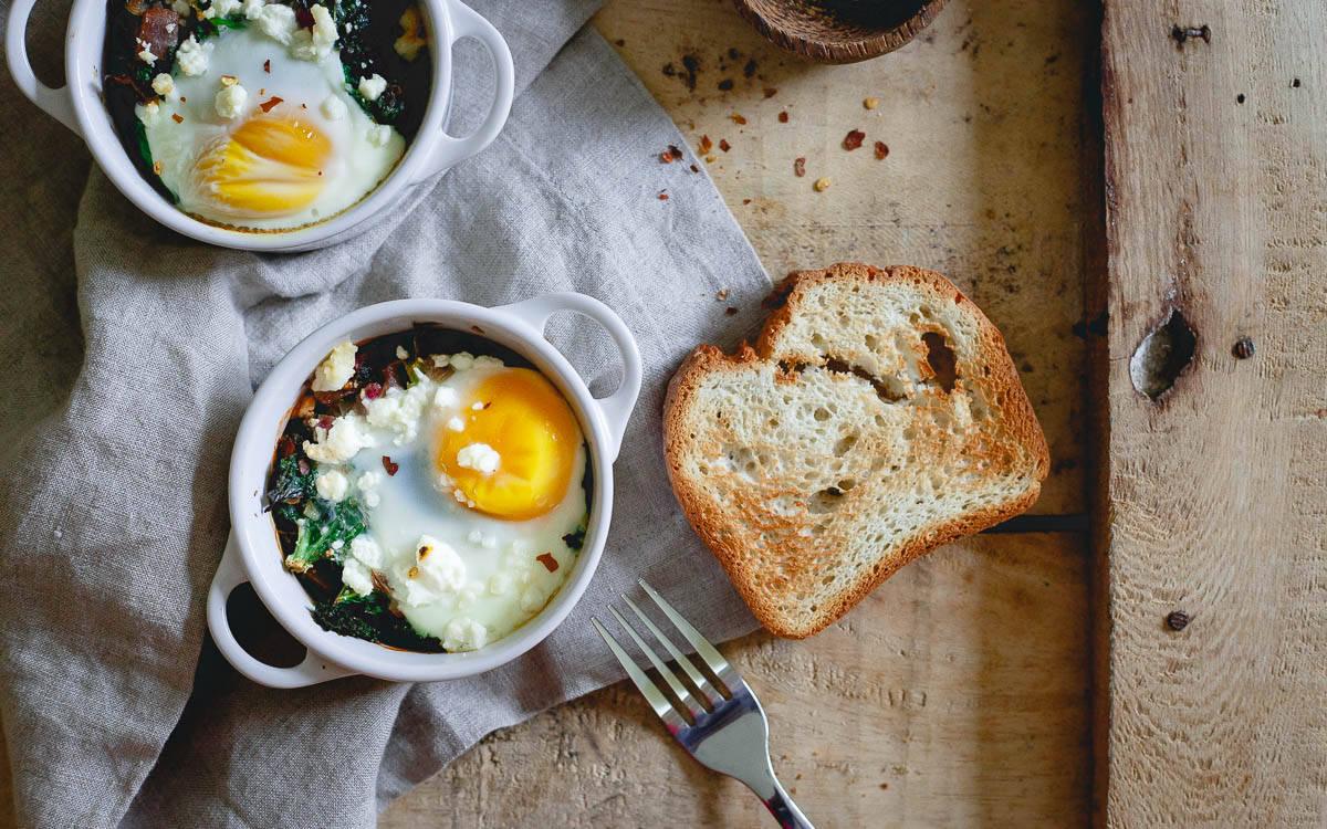 This easy kale feta egg bake is a perfect quick weeknight dinner or savory breakfast. Add cooked ground sausage for a heartier meat version.