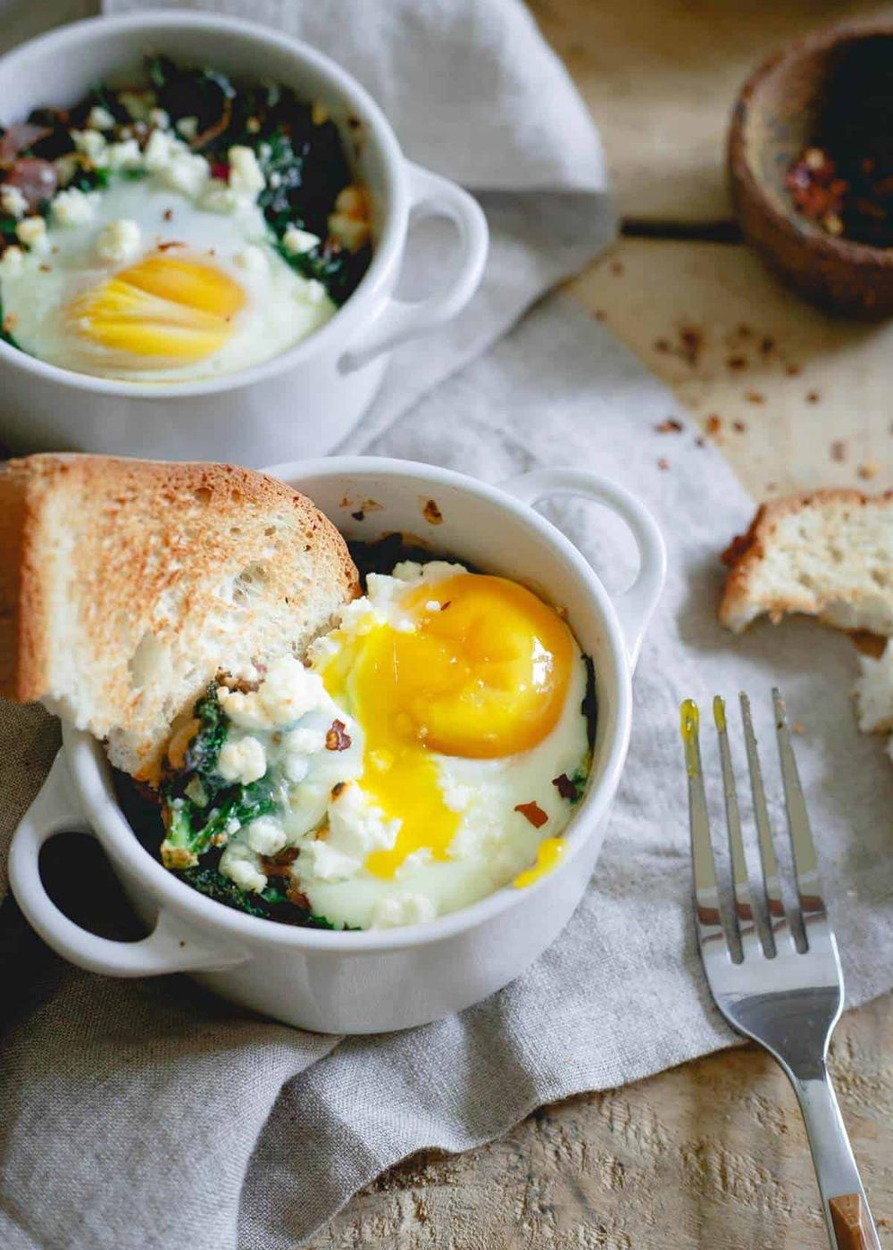 Kale Feta Egg Bake