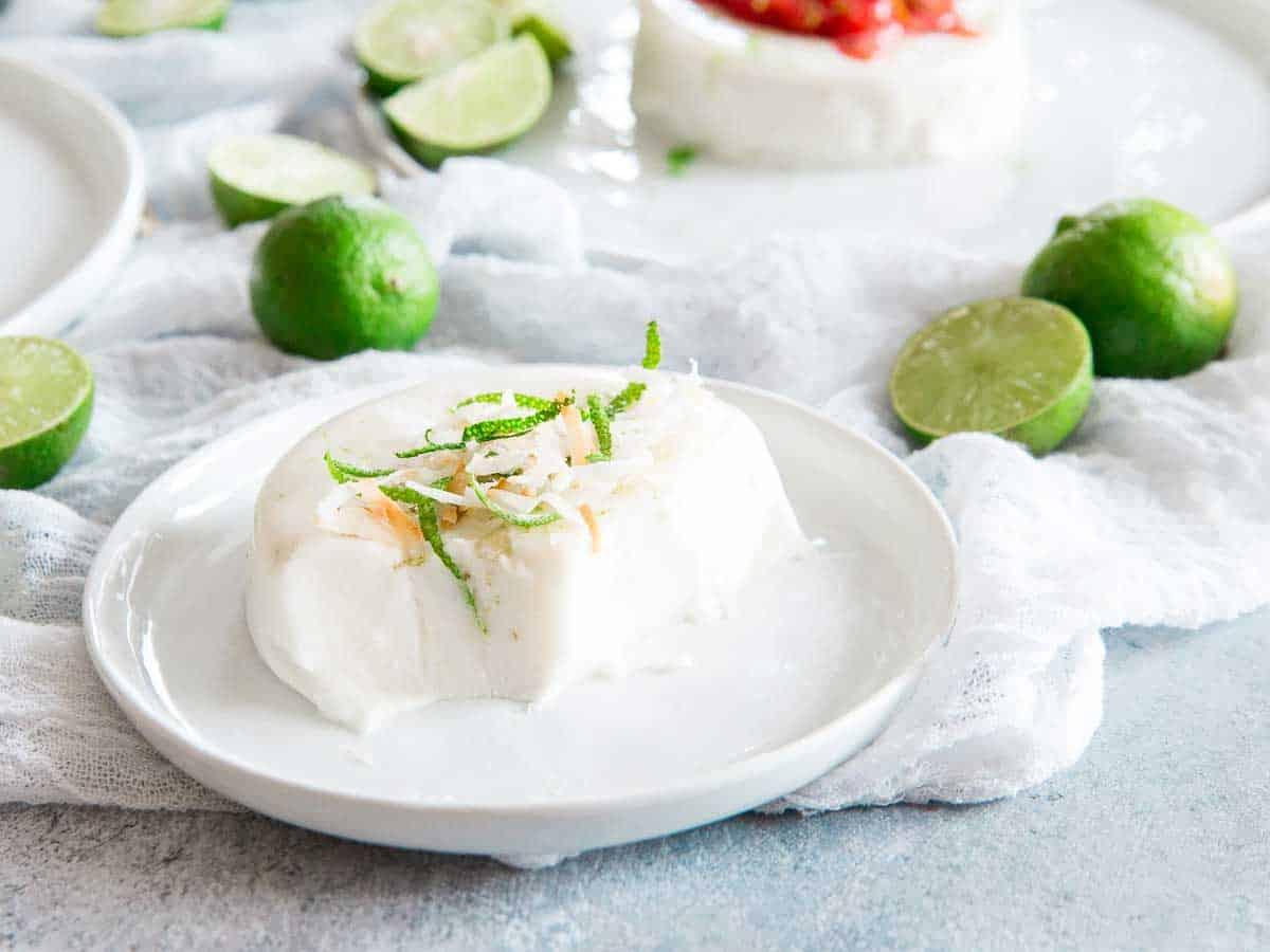 Coconut panna cotta with key lime will transport you to the a tropical vacation in the first bite.