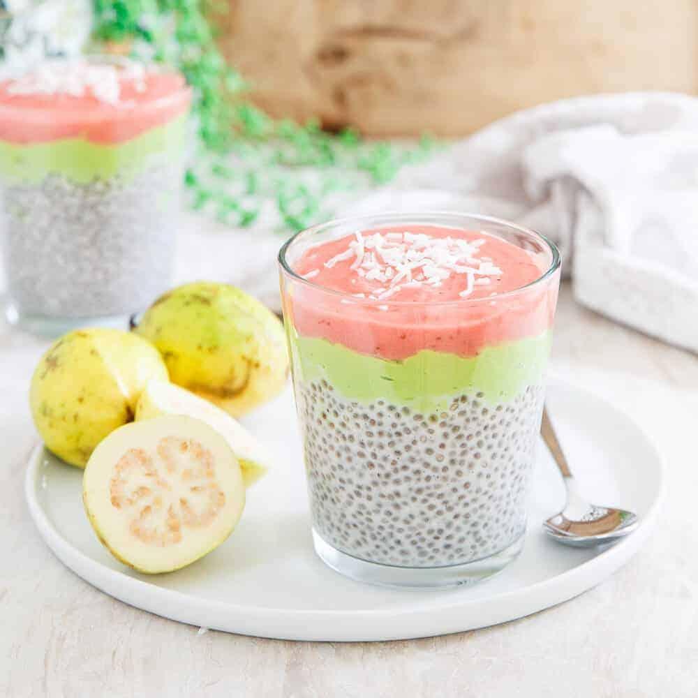 Layered Strawberry Guava Chia Pudding
