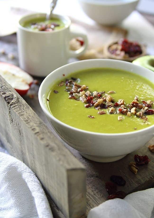 Cheddar apple leek soup