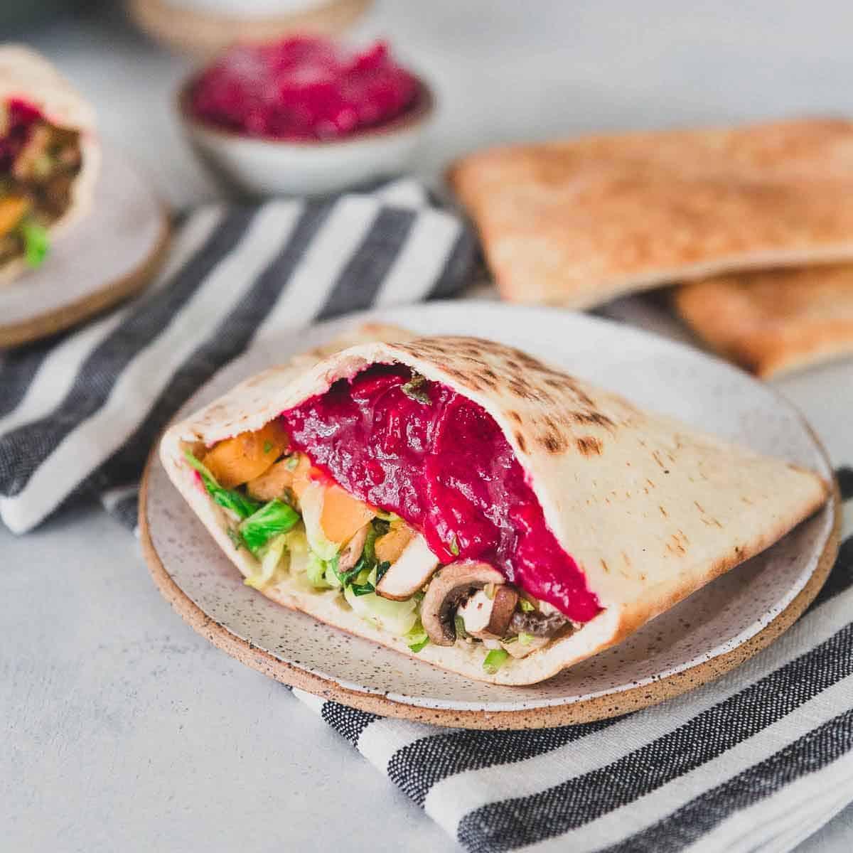 Leftover Thanksgiving Cranberry Vegetable Sandwich