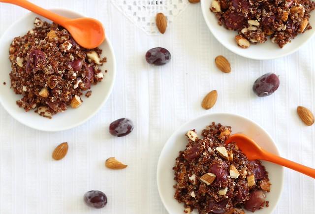 Lemon quinoa with roasted grapes