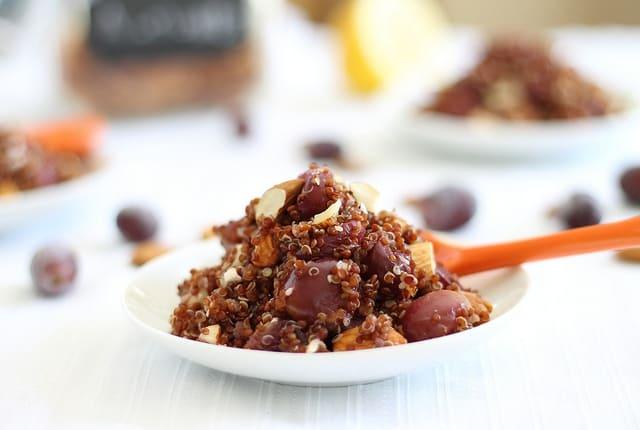 Quinoa with roasted grapes and walnuts