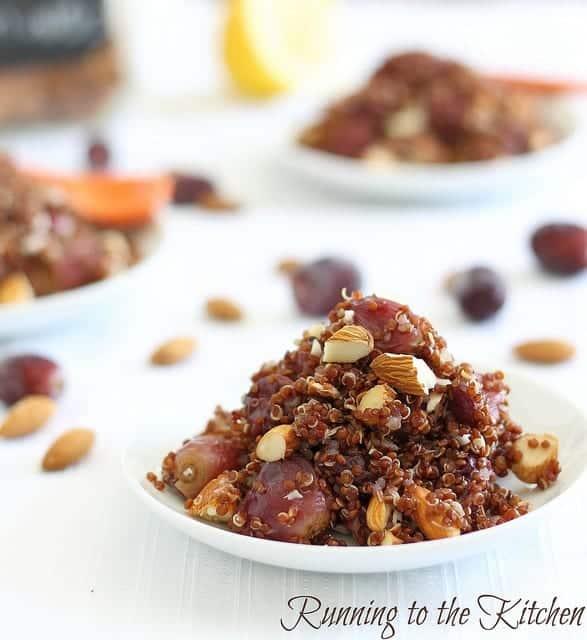Lemon Quinoa with Roasted Grapes and Walnuts
