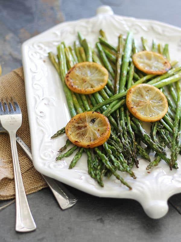 roasted asparagus with lemon