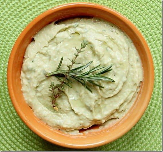Lemon Rosemary Thyme Avocado Hummus