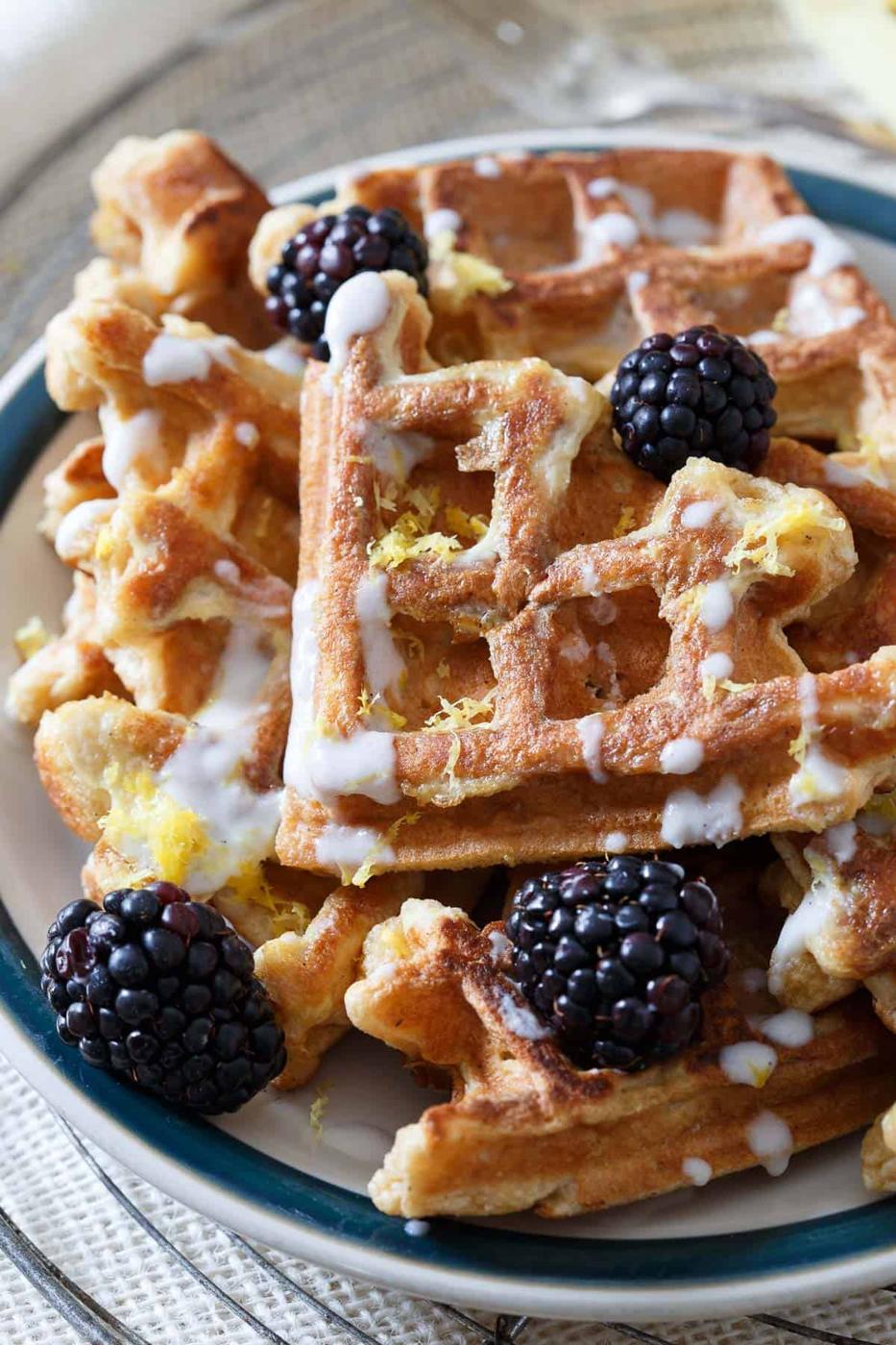 Start your day with this light and healthy Lemon Vanilla Waffle French Toast