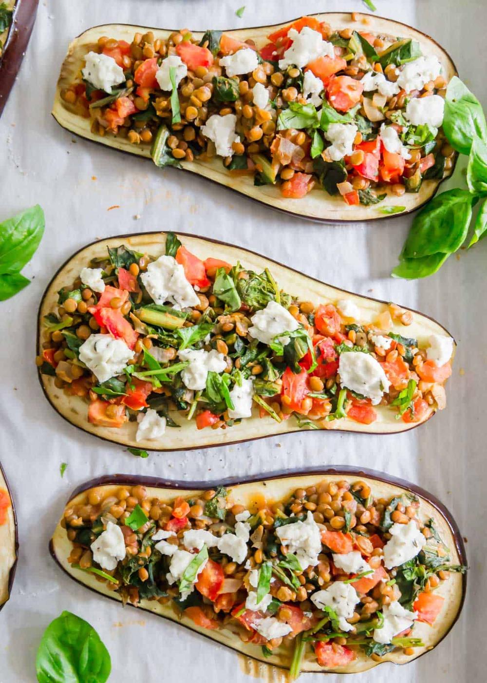 Lentil Stuffed Eggplant