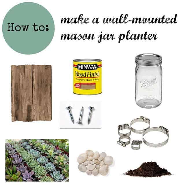 How To Make a Wall-Mounted Mason Jar Planter | www.runningtothekitchen.com