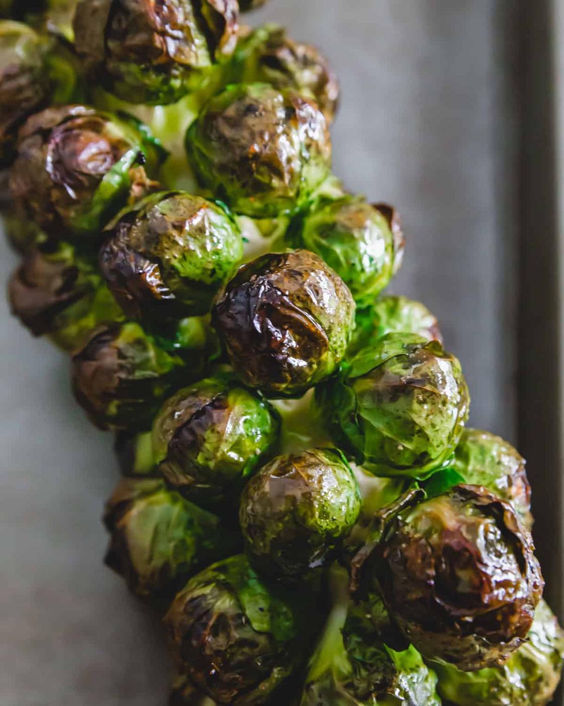 Maple Roasted Brussels Sprouts On The Stalk