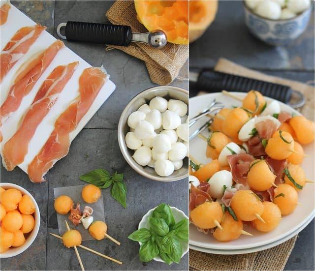 melon mozzarella appetizer