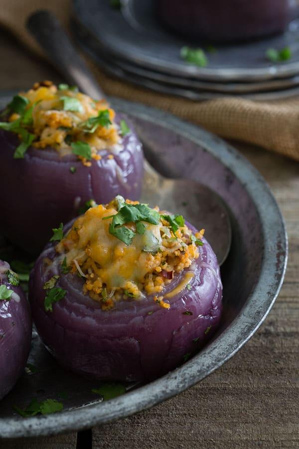 Mexican Chicken and Couscous Stuffed Onions