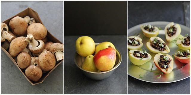 Mushroom stuffed pears appetizer