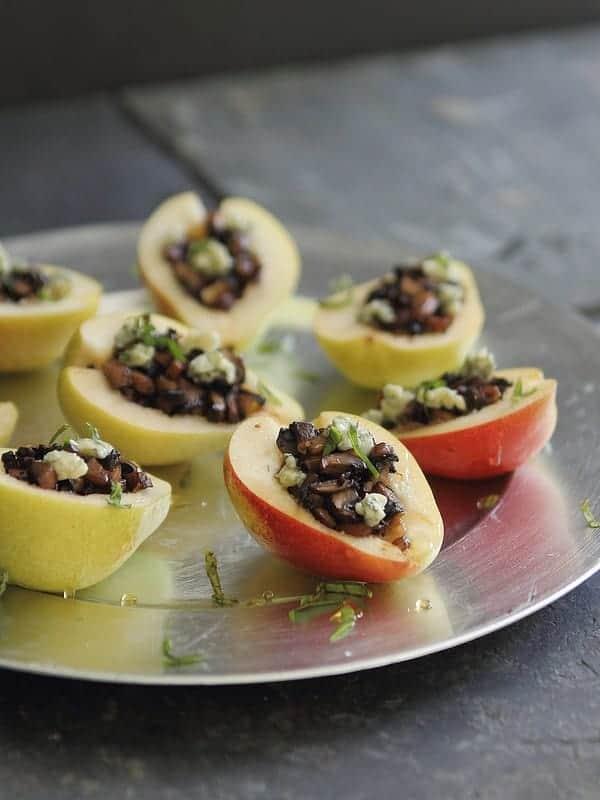 Mushroom Stuffed Pears with Gorgonzola