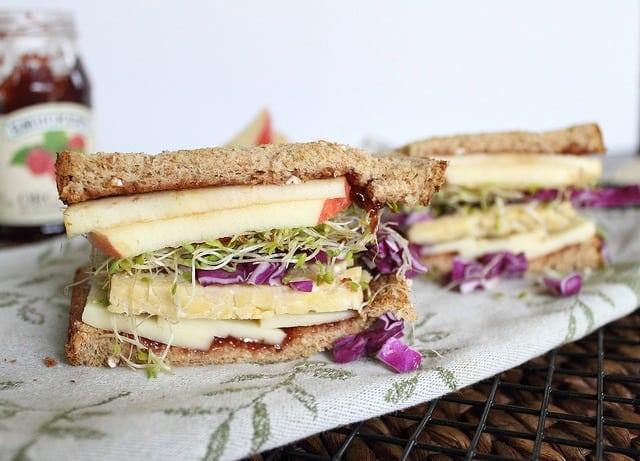 Tempeh vegetarian sandwich