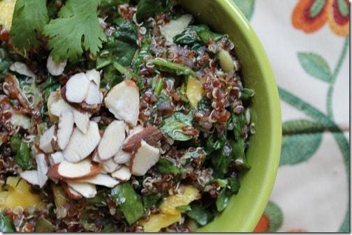 Quinoa mango spinach salad